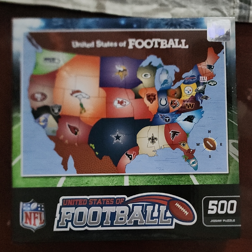NFL Team Colors Puzzle 500 Piece Map